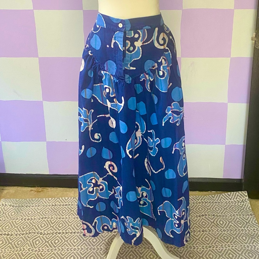Vintage 80s Maxi Skirt 100% COTTON WITH POCKETS